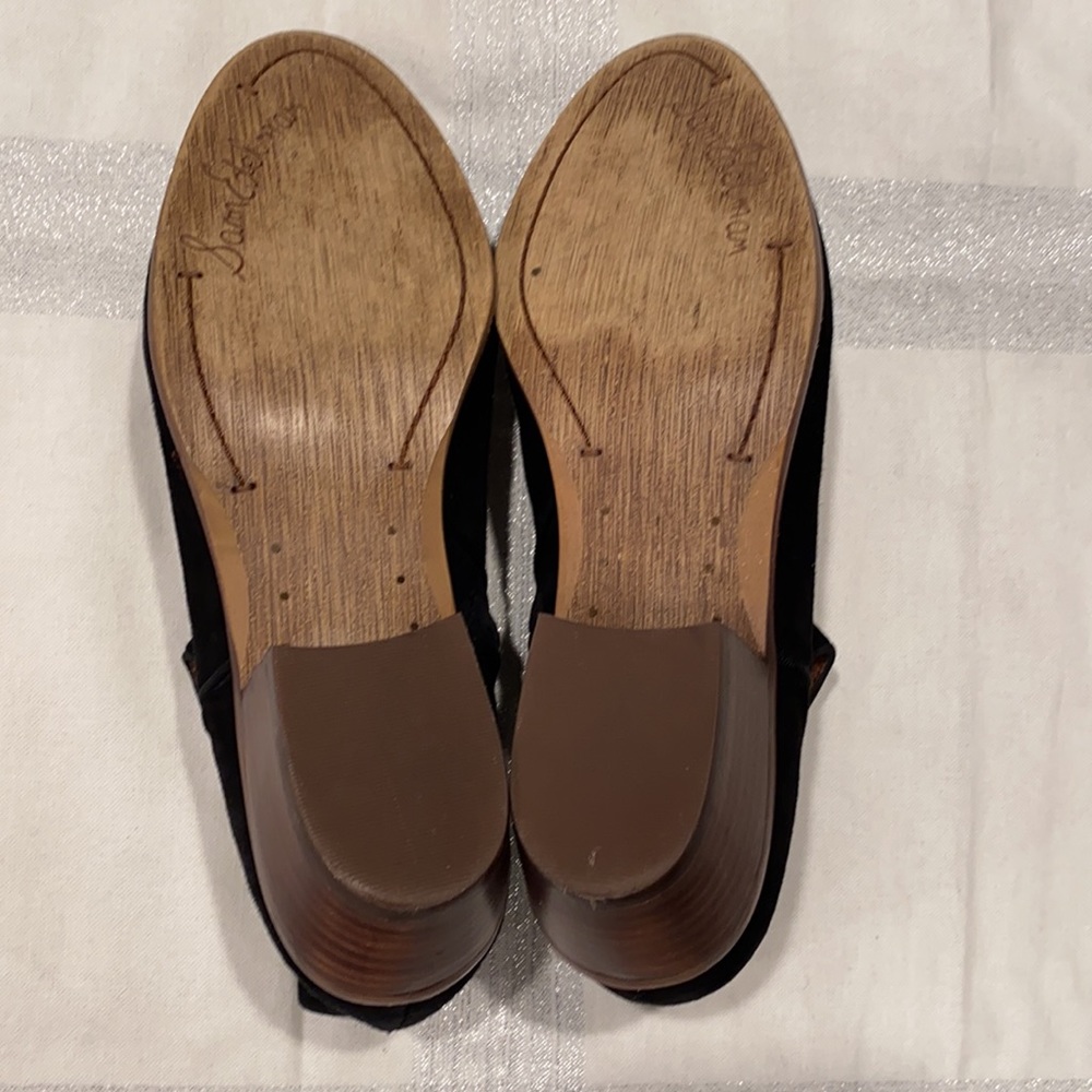 Sam Edelman Black Suede Ankle Side Zip Booties - Picture 4 of 9